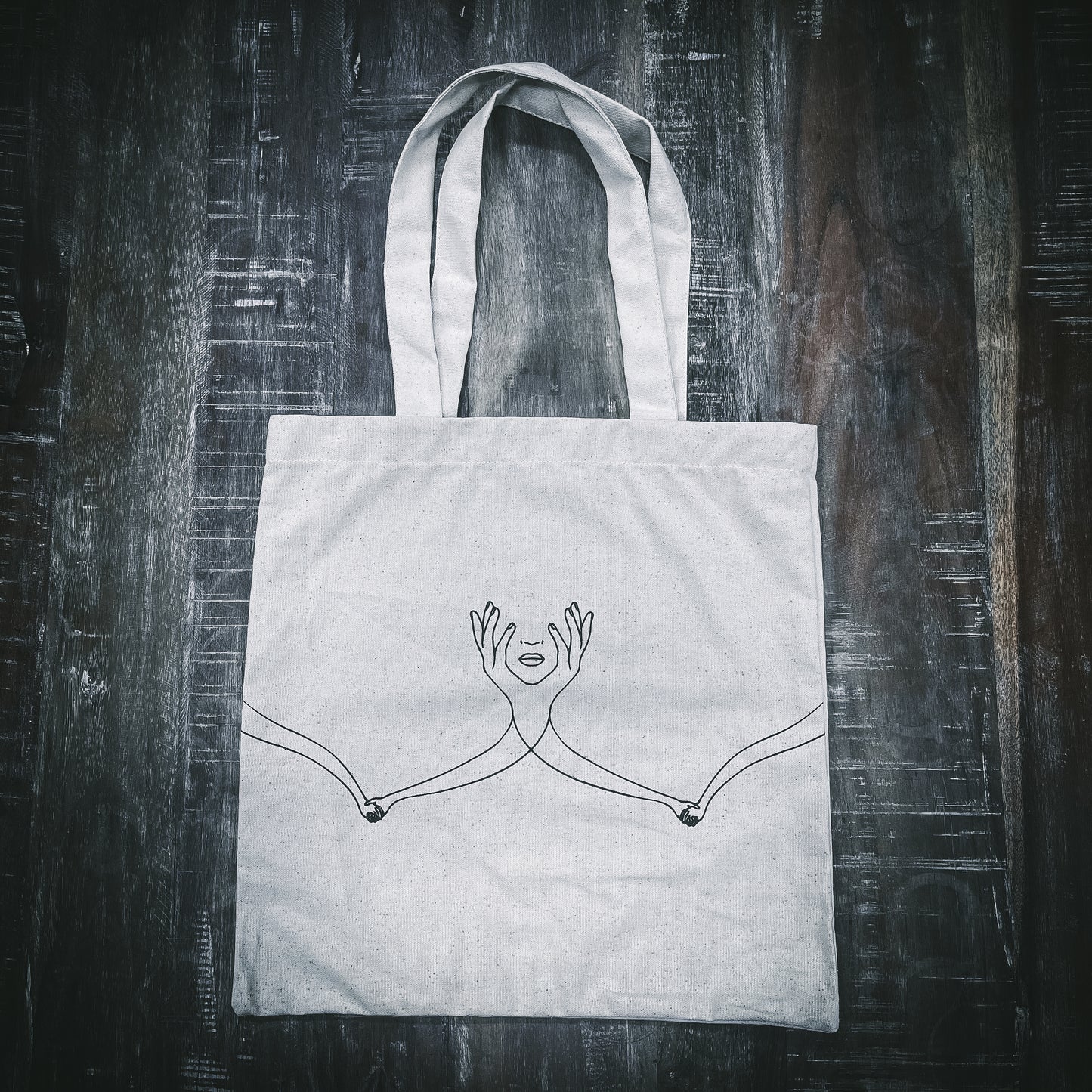 evanhealy sanctuary skincare tote bag for shopping and supplies front side
