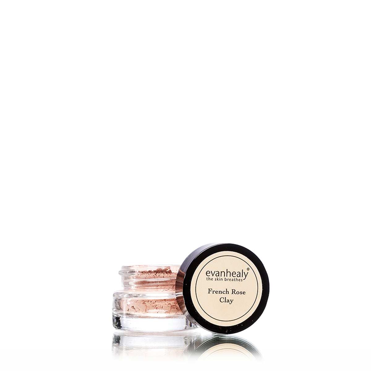 travel size evanhealy french rose clay mask product in glass jar