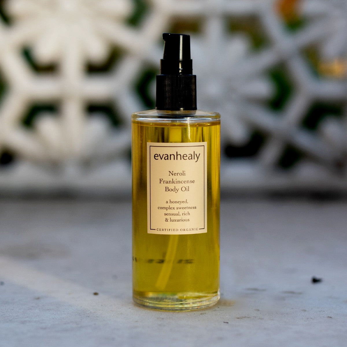 neroli frankincense body oil outside in sun