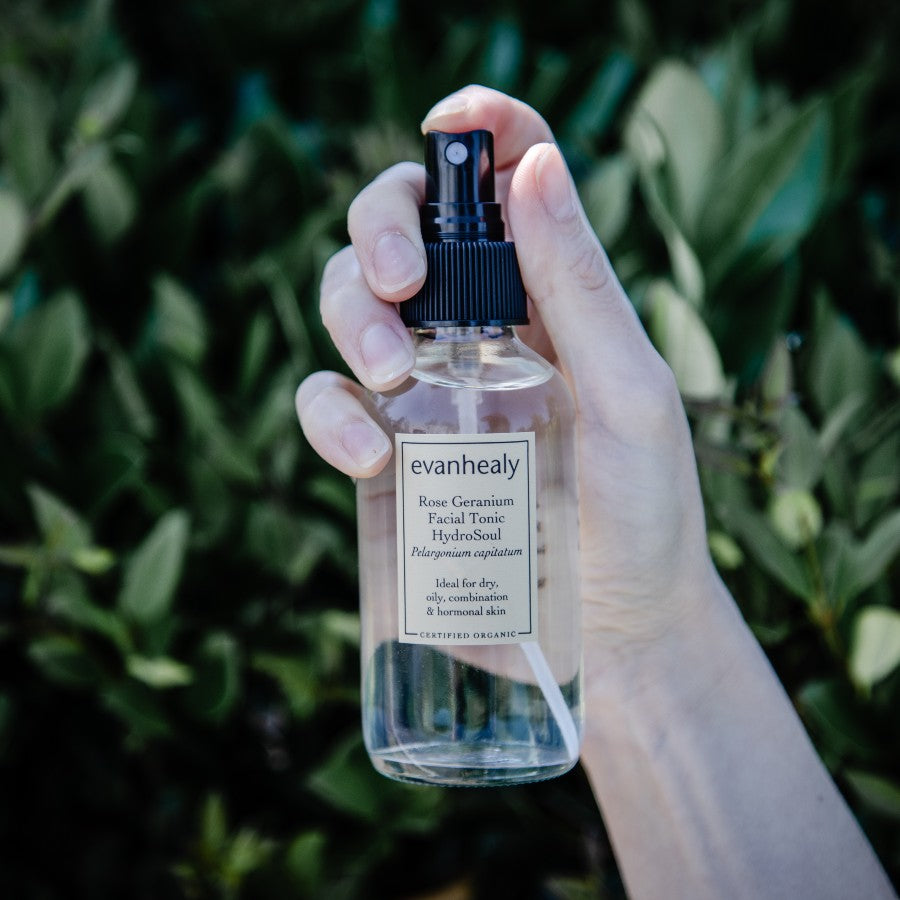 rose garanium hydrosol facial toner for imbalanced skin