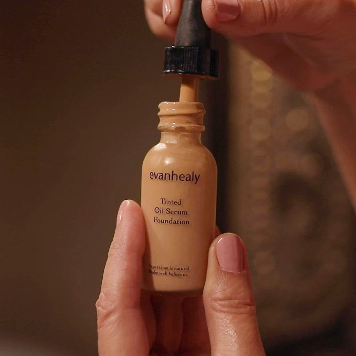 tinted oil serum foundation with dropper top