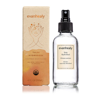 holy basil water tulsi facial tonic hydrosol organically grown distilled in alembic copper