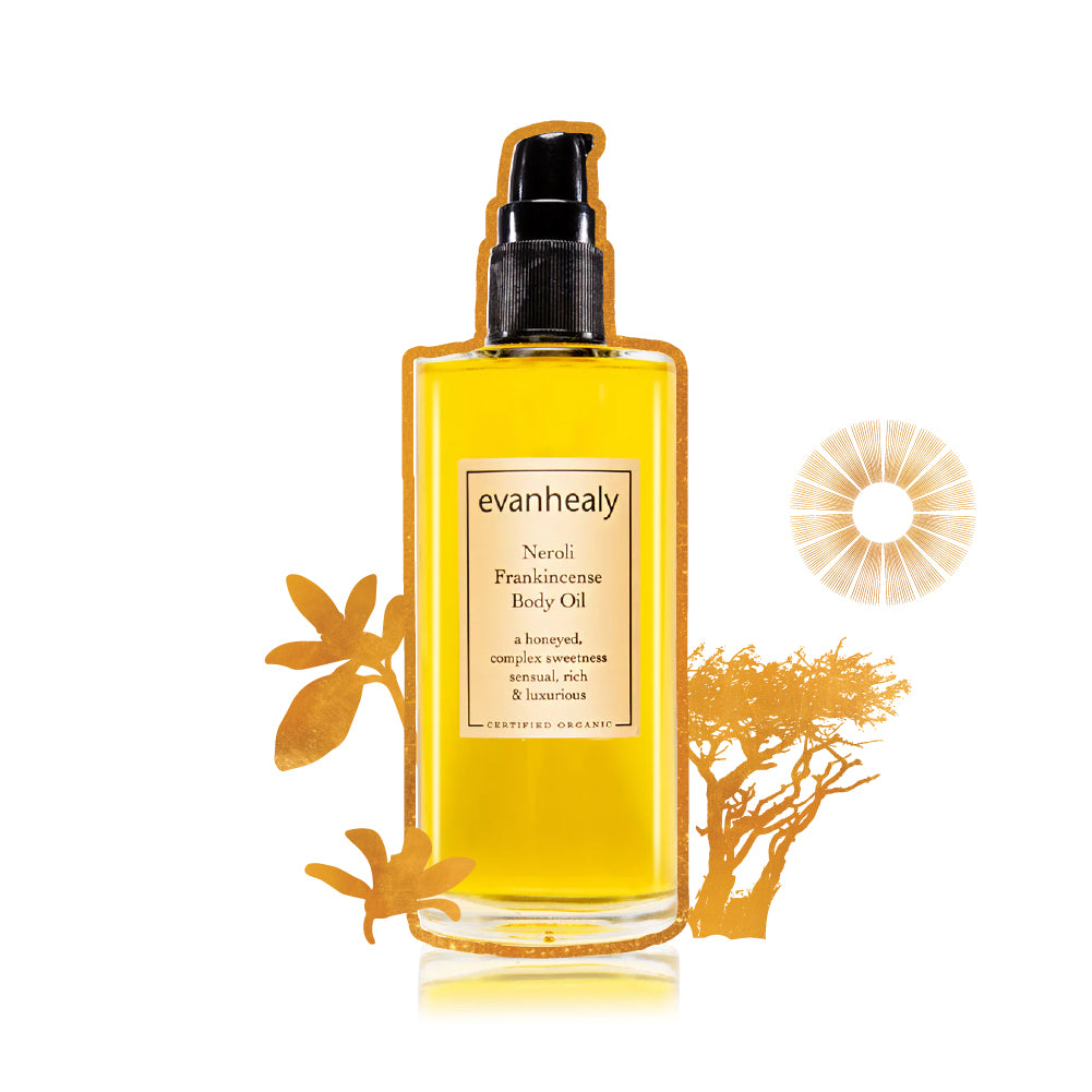 Neroli Frankincense Body Oil Organic Moisturizer | evanhealy