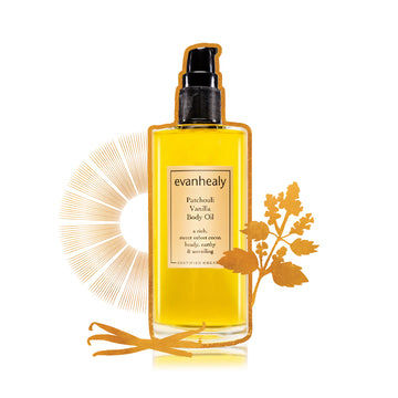evanhealy patchouli vanilla body oil moisturizer gilded