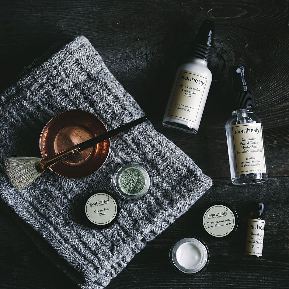 evan healy calming skin care ritual products