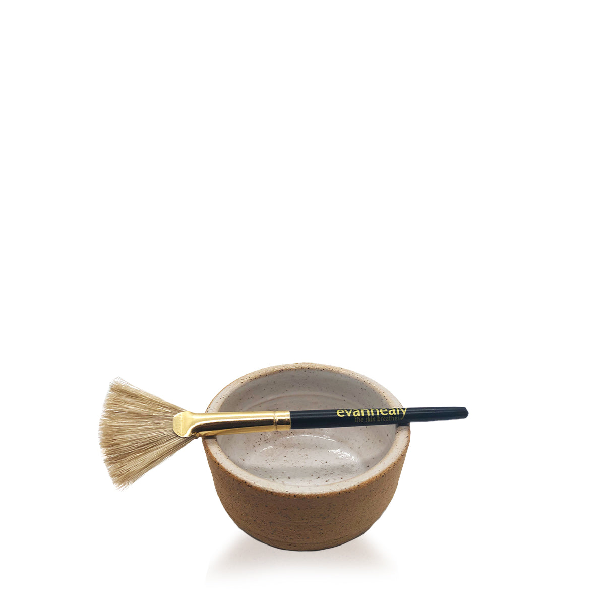 clay mixing bowl with evan healy fan mask brush