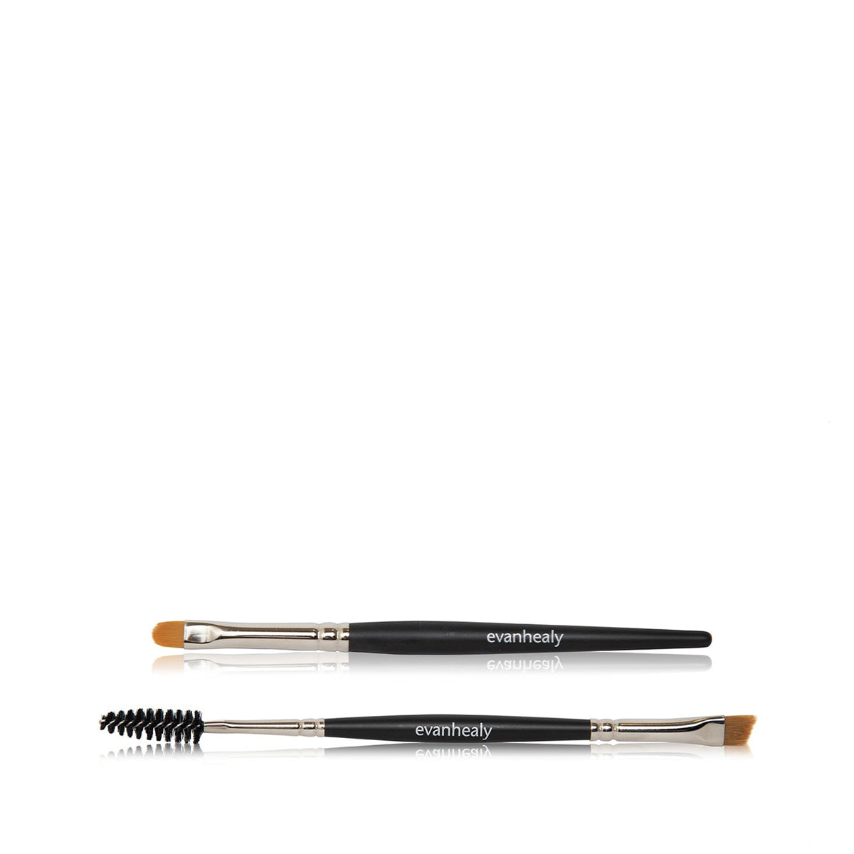 lip brush and double end spoolie and angled brush natural bristles