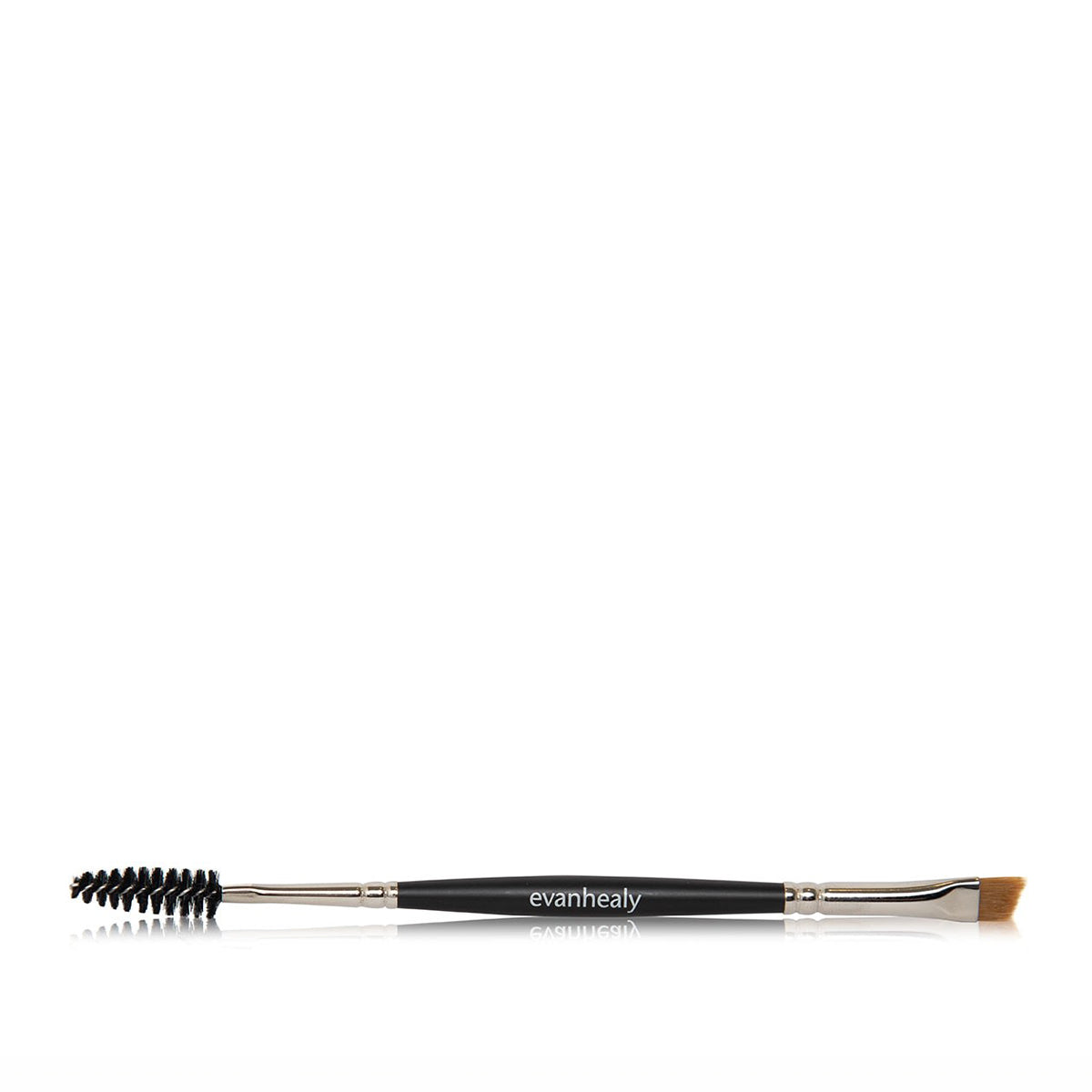 double ended cosmetic brush for eyebrows spoolie end and angled end