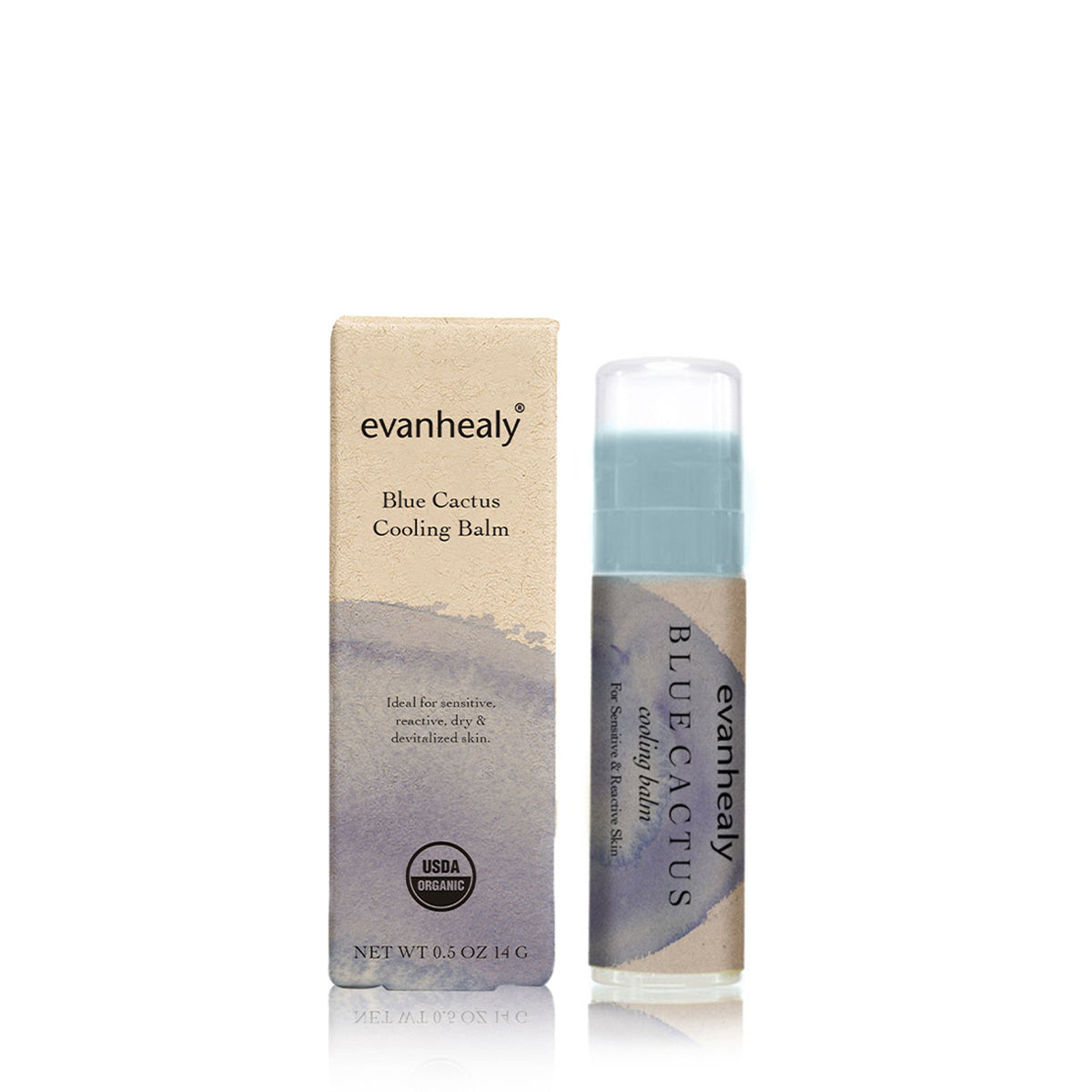 blue cactus cooling balm stick moisturizer with box