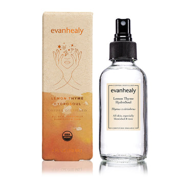 copper distilled organic lemon thyme hydrosol facial toner with product box