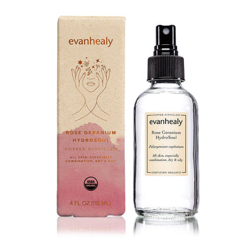 evanhealy rose geranium hydrosol to balance skin imbalances