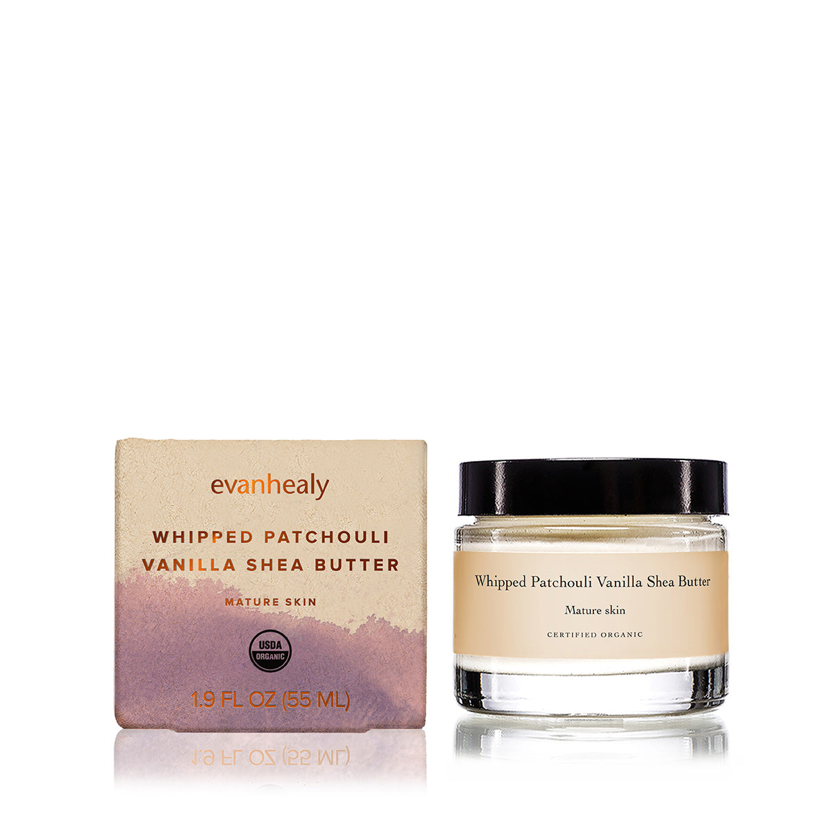 evanhealy whipped patchouli vanilla shea butter facial moisturizer for face with box