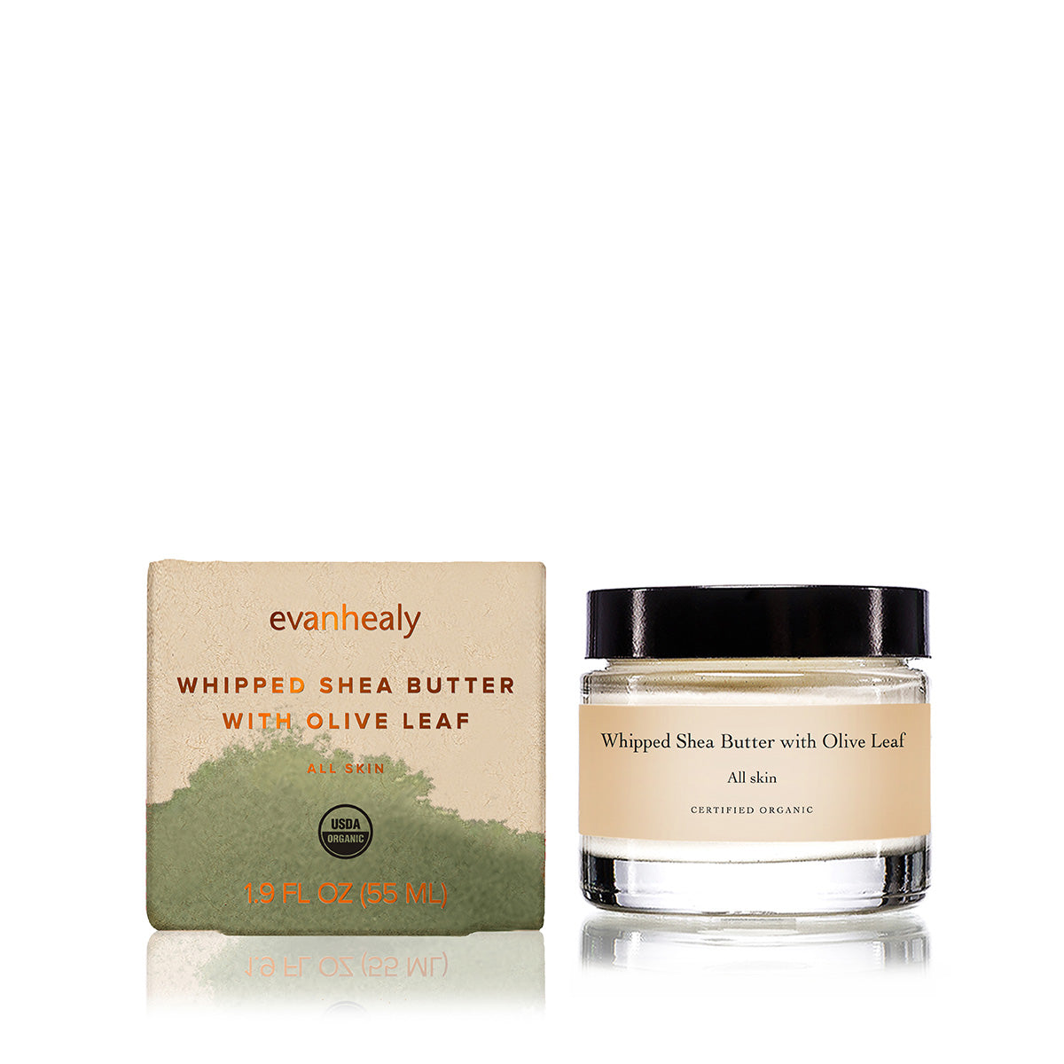 evanhealy whipped shea butter with olive leaf facial moisturizer for face with box